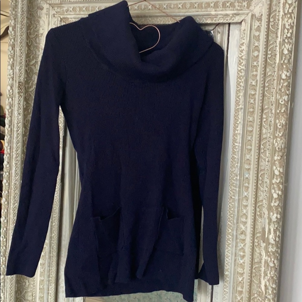 Navy turtleneck sweater